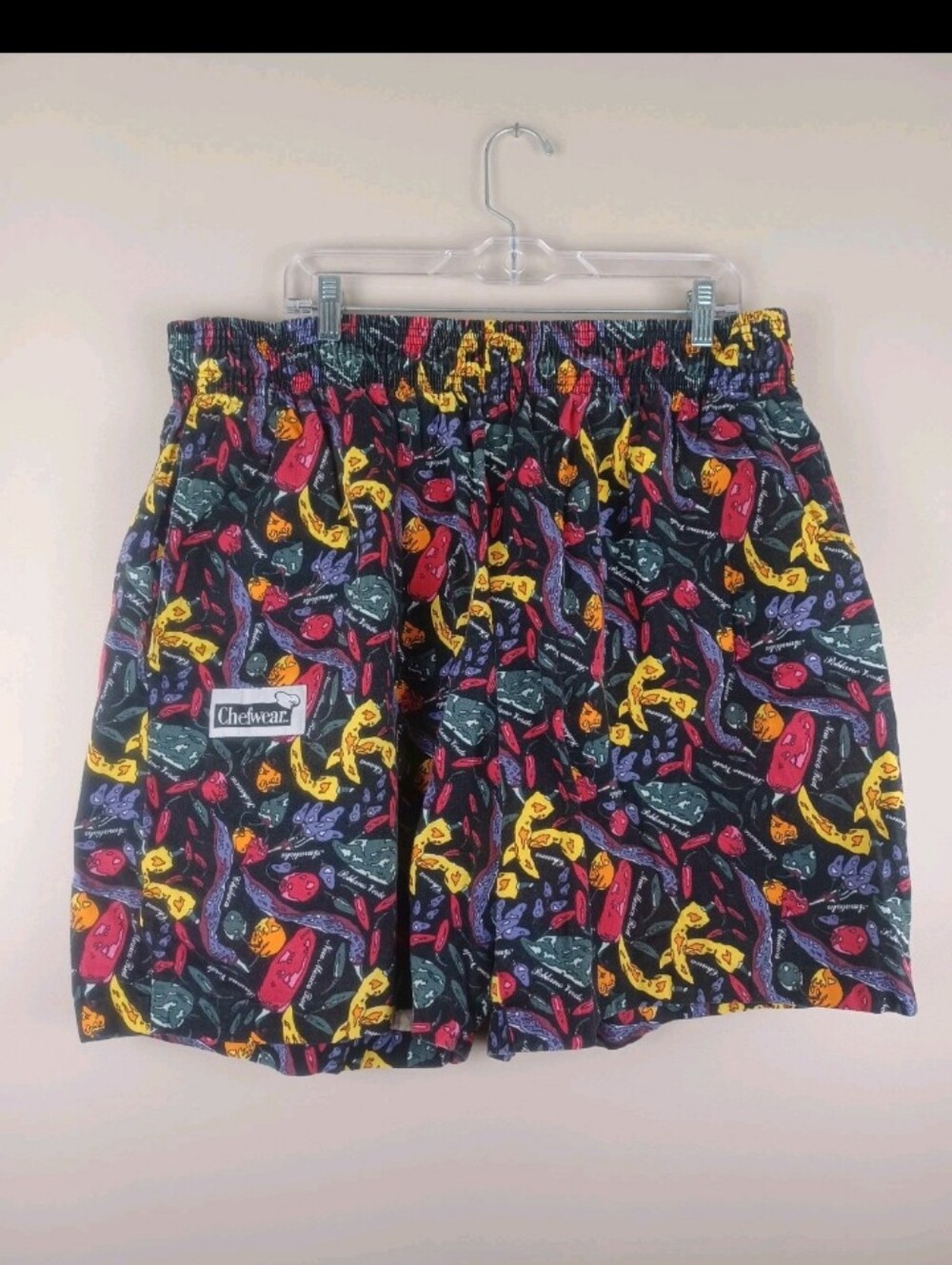 Vintage Chefwear Shorts Mens 3XL Peppers All Over Print Restaurant Chef Cook USA
